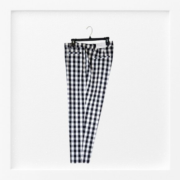 Ann Taylor The Crop In Curvy Size 14 Mid Rise Checkered Black White NWT - Picture 10 of 12